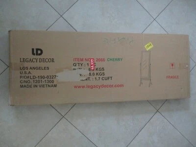 Legacy Decor Wood Rectangular Cheval Angle Floor Mirror Cherry New 2066 1X - Image 1 of 3