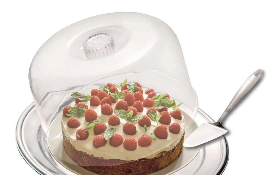 Copritorta portadolci campana trasparente con paletta poker 32 cm - Immagine 1 di 1