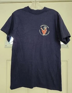 VTG 90s Hanes Beefy-T Single Stitch T-Shirt Unisex M Navy S/S Services ESP USA - Picture 1 of 10