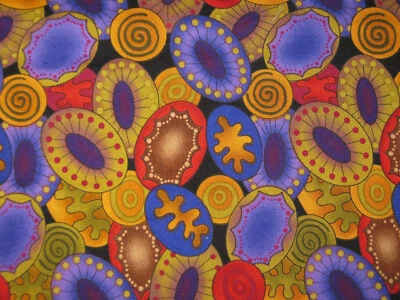 Vintage 2006 Blank Quilting Colorful Disks Fabric 26" x 40" Quilt Cotton Purple - Image 1 of 3