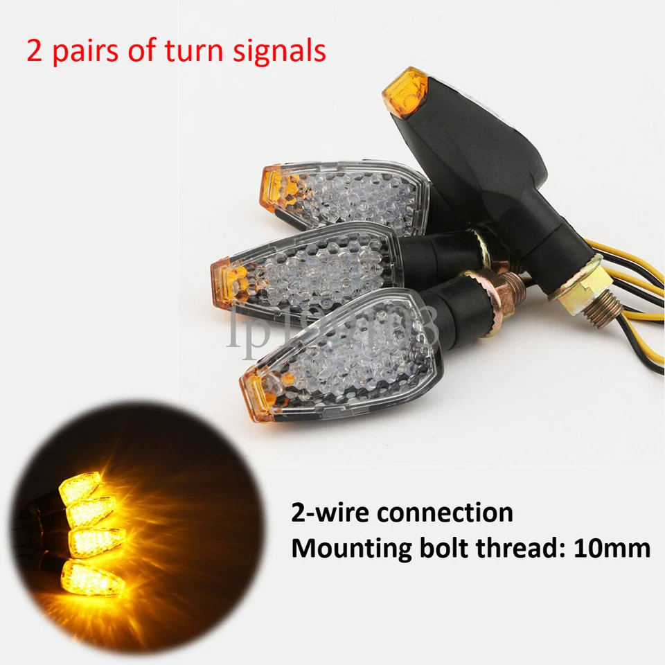 4x 3.35" Mini Plastic LED Turn Signals For Honda CBR 250R 300R 500R 650F 600SE - Image 1 of 4