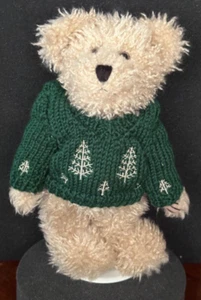 Boyds Bears: 10" Chuck Woodbeary (grüner Strickpullover) mit Etikett. - Bild 1 von 5