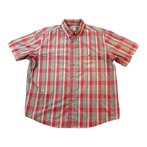 Woolrich Men's Short Sleeve Plaid Button Down Polo Shirt Size XL - Picture 1 of 10