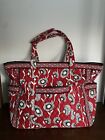 Vera Bradley Get Carried Away Deco Daisy Tote Big Red Floral Retired