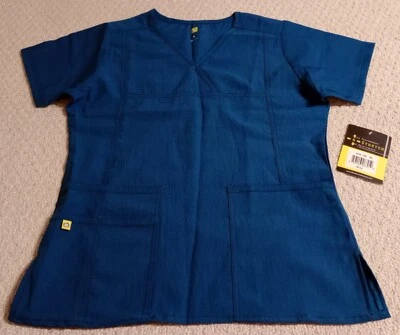 Wonderwink 4: Stretch Unisex Adult Small Blue Polyester Short Sleeve Scrub Top23 - Image 1 of 4