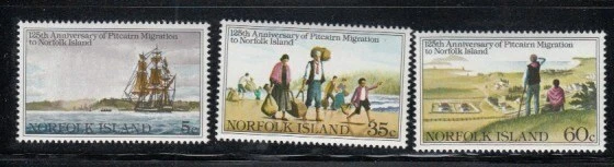 NORFOLK ISLAND 125th Anniversary Pitcairn Migration MNH set - Image 1 of 1