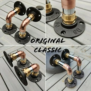 Soportes de estante industriales de cromo y cobre ""clásicos originales"" (Steampunk) - Imagen 1 de 13