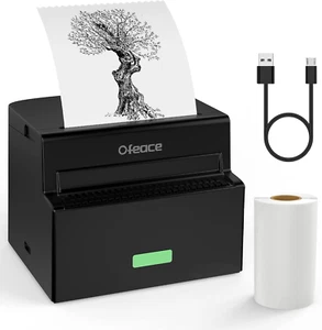 Sticker Printer, Mini Printer Portable Thermal Printer Inkless Pocket Printer Bl - Picture 1 of 12