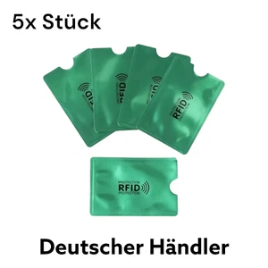 5x RFID Schutzhülle Blocker NFC Datenschutz EC Karte Kreditkarten Grün - Bild 1 von 1