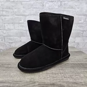 Bearpaw Winter Boots Youth Size 5 Black Emma Suede Wool Blend - Picture 1 of 7