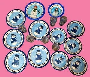Libbey Snowman dinner set (6) Winter Holiday Christmas Must See beautiful ☃️ - Picture 1 of 8