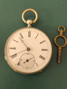 Silber Taschenuhr Schlüsselaufzug 45,5mm funktionstüchtig - Bild 1 von 5