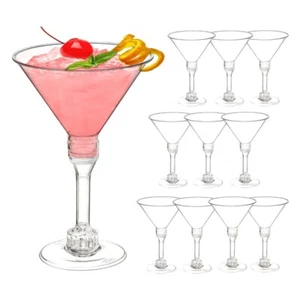 20 Pcs Clear Plastic Margarita Glasses Unbreakable Goblet Cocktai Drinking Cups - Picture 1 of 7