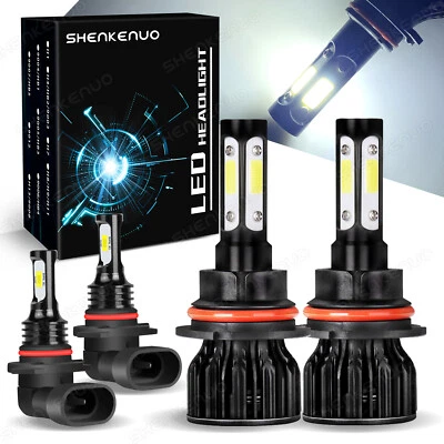 适用于道奇 Stratus 1995 - 2000 4 件 LED 车头灯高低雾灯灯泡组合 6000K — 第 1/4 张图片