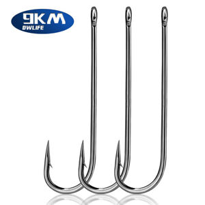 9KM Aberdeen Hooks Live Bait Hook Long Shank Light Wire Fishing Hook Freshwater