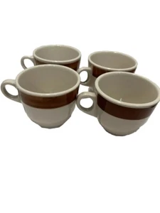 Juego de 4 tazas de café espresso Shenango marrón beige duradero mango en D de colección - Imagen 1 de 4