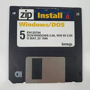 Vintage Iomega Zip Install 3.5" Disk DOS / WIN / WIN95 5.20 1996 - Picture 1 of 2
