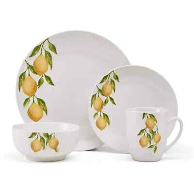 Conjunto de louça de porcelana branca 16 peças serviço para 4 Studio Nova Lemons NOVO - Imagem 1 de 2