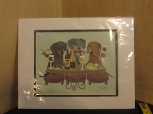 Sara England "Dogs Weing in Cape May" signierter Druck doppelt mattiert - Bild 1 von 7