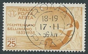 1935 REGNO POSTA AEREA USATO BELLINI 25 CENT - AS - Picture 1 of 1