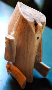 Antike Inuit HANDGESCHNITZTE zeremonielle menschliche Bildnis Puppe Kanada Figur 3,75 Zoll - Bild 1 von 15