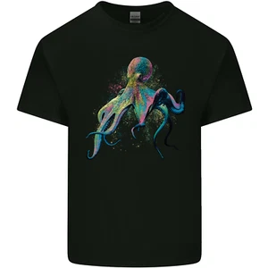Colourful Octopus Ocean Life Scuba Diving Mens Cotton T-Shirt Tee Top - Picture 1 of 3