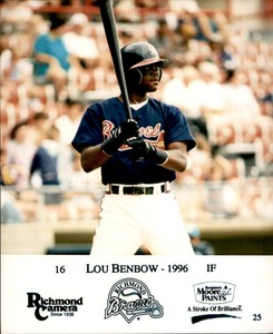 1996 Richmond Braves Richmond Camera #25 Lou Benbow - NM Baseball Photo Card