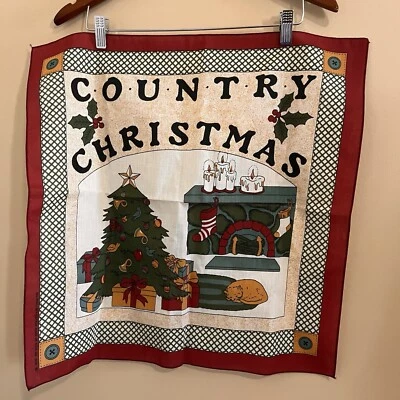 Bandana de Navidad de Colección País Árbol de Navidad Gatito Chimenea EE. UU. Vacaciones Foto 1 de 4