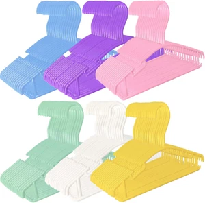 Baby Hangers 100 Pack Kids Color Plastic Hangers for Toddler Hanger Infant Cloth - Picture 1 of 7