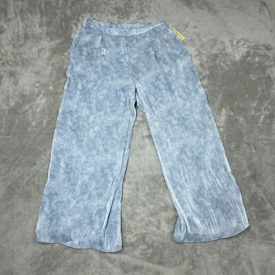 Michael Kors XL Blue Textured Wide-Leg Pants Womens Lightweight NWT 6156 - Image 1 of 4