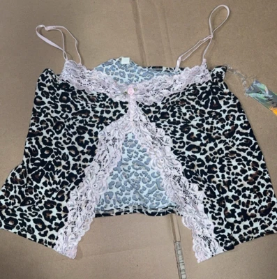 Derek Corazón Estampado Leopardo Rosa Encaje Cami Camiseta sin Mangas Talla GRANDE NUEVO Foto 1 de 2