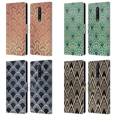 HEAD CASE TEXTURED ART DECO PATTERNS LEATHER BOOK WALLET CASE FOR ONEPLUS PHONES - Image 1 of 4
