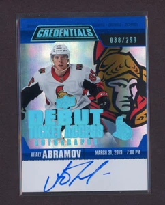 2019-20 Upper Deck Credentials Debut Ticket Access Auto. Vitaly Abramov /299 - Picture 1 of 1