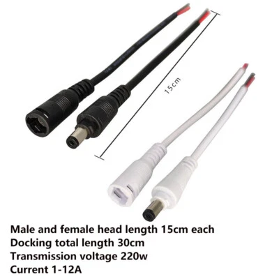 Waterproof 55x21mm DC Connector 12V Jack Plug Cable Power Socket Electrical Wire - Image 1 of 4
