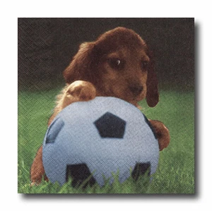4 Servilletas Servilletas Tovaglioli Perro Salchicha Fútbol (043) - Imagen 1 de 1