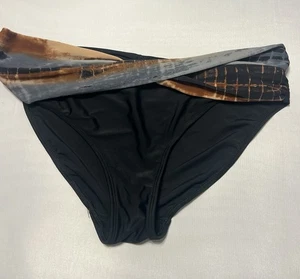 Skye Bikini Bottoms Black W/ Tied Dye Pattern Size Large - Picture 1 of 3