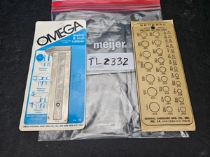 OMEGA #110 POCKET CALIPER & GENERAL #14 FRACTIONAL DRILL SIZE GAUGE (TL2332) - Picture 1 of 5