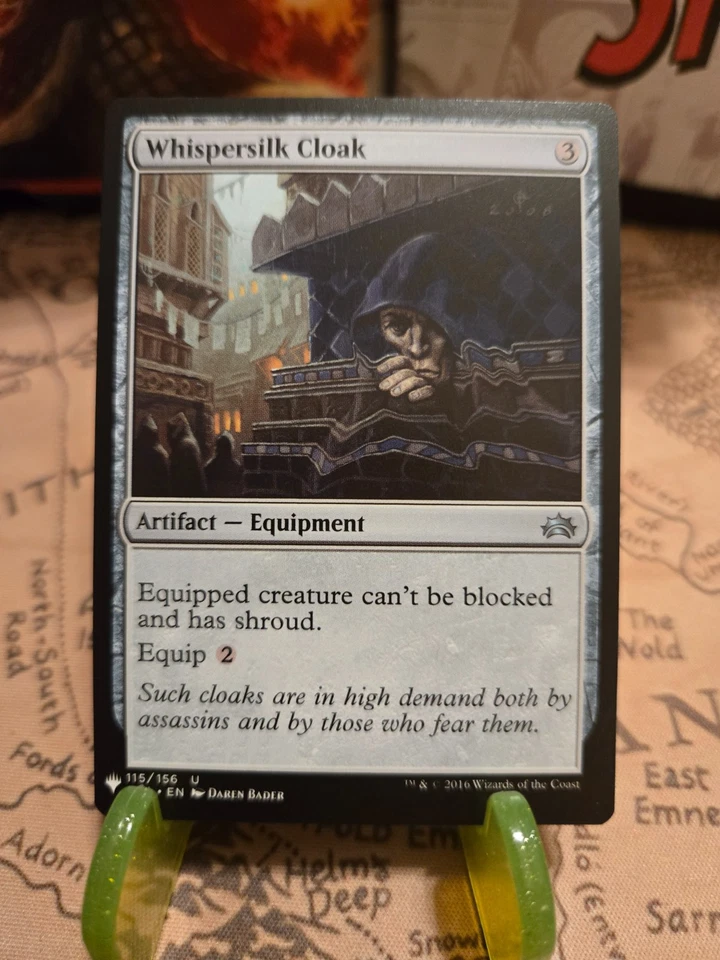 MTG Whispersilk Cloak The List - Planechase Anthology Regular Uncommon NM - Image 1 of 2