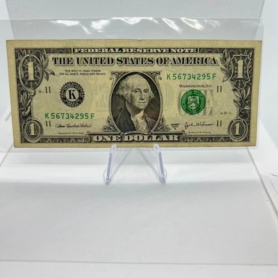 Error Note Mis Cut $1 Dollar Bill Series 2003A US Paper Currency (56734295) - Image 1 of 3