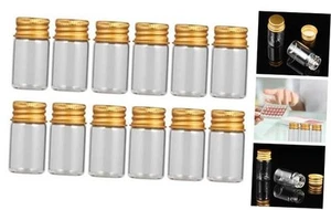 12pcs Aluminum Cap Glass Bottles Clear Tiny Empty Sample Vials Glass Jars - Picture 1 of 8