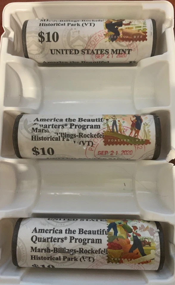 2020 Marsh Billings ATB 1st Day Stamped 3 rolls  P, D, S  -  20ARM - Image 1 of 1