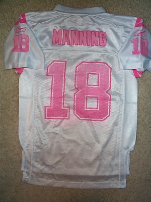 Camiseta deportiva REEBOK Indianapolis Colts PEYTON MANNING NFL ROSA juvenil *NIÑAS* (m-mediana Foto 1 de 2