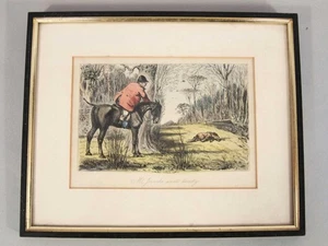 1854 FRAMED ORIGINAL ANTIQUE PRINT JORROCKS SATIRICAL FOX HUNTING PRINT LEECH C - Picture 1 of 5