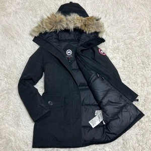 Canada Goose Bronte Parka Down Coat Black Coyote Fur Hood Women S US6 - Picture 1 of 16