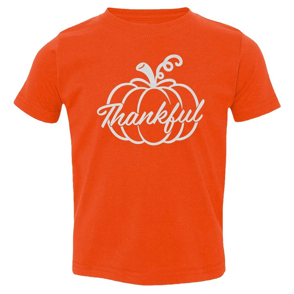 Camiseta infantil Simple Thankful Pumpkin - Design de Ação de Graças outono - Imagem 1 de 1