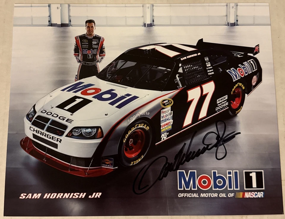 2009 Sam Hornish Jr #77 Mobil 1 Penske Racing NASCAR IP SIGNED Hero Card AUTO - Image 1 of 1