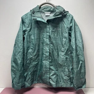 Columbia Omni-Tech Waterproof Breathable Hooded Teal Aqua Rain Jacket Sz XL - Picture 1 of 12