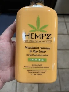 HEMPZ MANDARIN ORANGE & KEY LIME HERBAL BODY MOISTURIZER 17oz Limited Edition - Picture 1 of 2