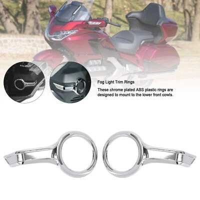Chrome Fog Light Trim Rings Case for HONDA Goldwing GL1800 F6B 2018-2021  AV Foto 1 de 4