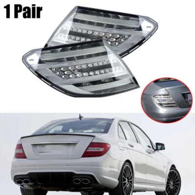 1 Pair LED Tail Lights For Mercedes Benz Class C W204 2011-2014 Rear Brack Lamp - Image 1 of 4